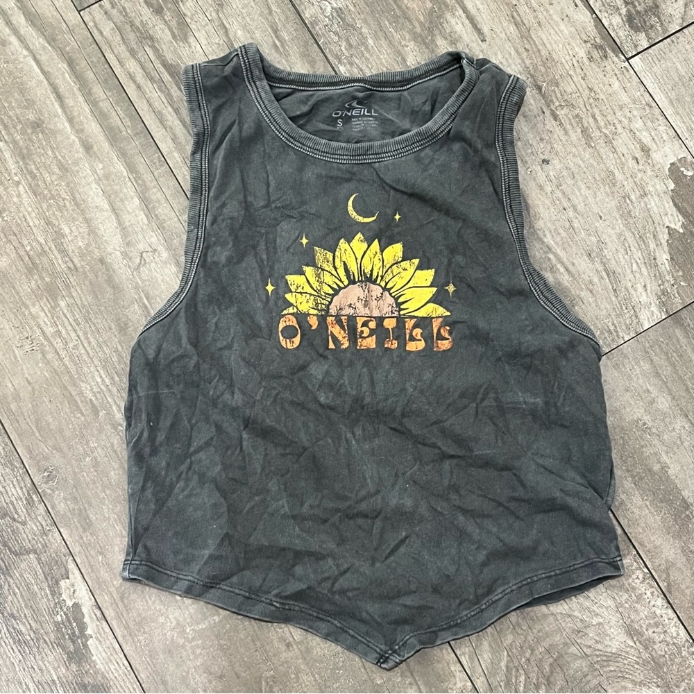 O'Neill Charcoal Tank with Yellow Sunflower